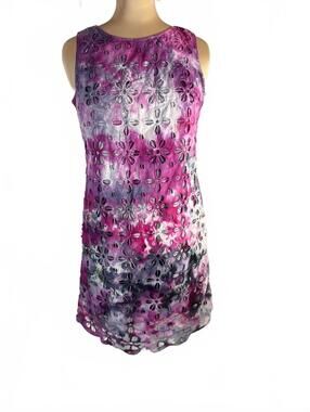 Sleeveless 100% cotton Tie-Dye Floral Cutout Dress sz small